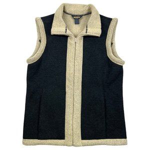 Woolrich Vest Women M Navy Sleeveless Collared Full-Zip Hiking Warm Camp Outdoor